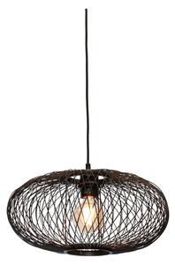 Crna viseća svjetiljka s bambusovim sjenilom ø 40 cm Cango – Good&Mojo