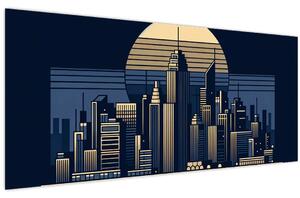 Slika – Geometrijski grad (120x50 cm)