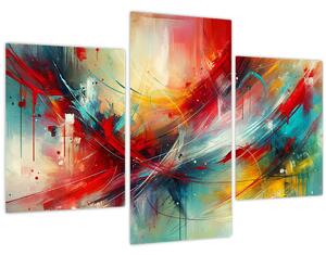 Slika – Apstrakcija s crvenom (90x60 cm)