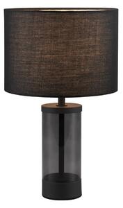 Crna stolna lampa s tekstilnim sjenilom (visina 33,5 cm) Grazia – Trio