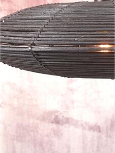 Crna stropna svjetiljka sa sjenilom od ratana ø 40 cm Tanami – Good&Mojo