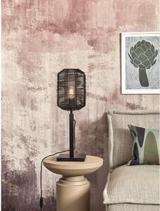 Crna stolna lampa sa sjenilom od ratana (visina 45 cm) Tanami – Good&Mojo
