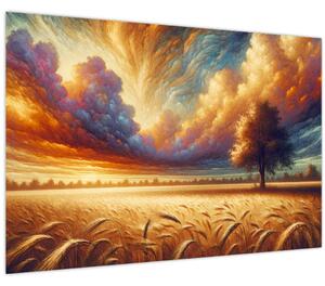 Slika – Drvo na polju (90x60 cm)