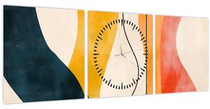 Slika - Minimalistična šarena ilustracija II. (sa satom) (90x30 cm)