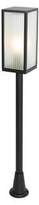 Samostojeća vanjska svjetiljka crna s rebrastim staklom 100 cm IP44 - Charlois