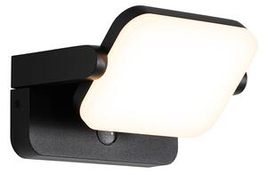 Vanjska zidna svjetiljka crna uklj. LED podesiva sa senzorom pokreta - Kamile