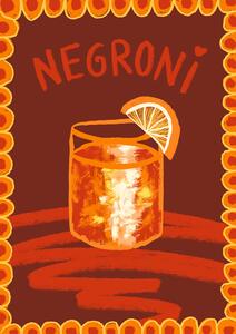 Ilustracija Cocktail Negroni, Studio Dolci