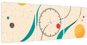 Slika - Minimalistična šarena ilustracija (sa satom) (90x30 cm)