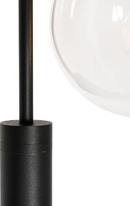 Moderna lampa crna s prozirnim staklom 200 cm IP44 - Sfera