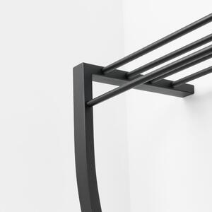 Crna metalna zidna vješalica s policom Carve – Spinder Design