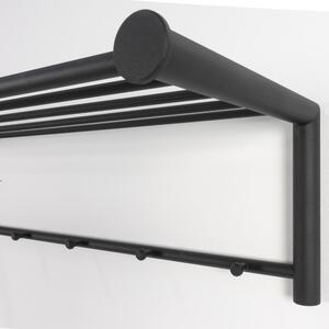 Crna metalna zidna vješalica s policom Suza – Spinder Design