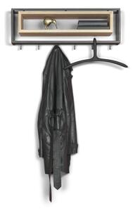 Crna/u prirodnoj boji metalna zidna vješalica s policom School – Spinder Design