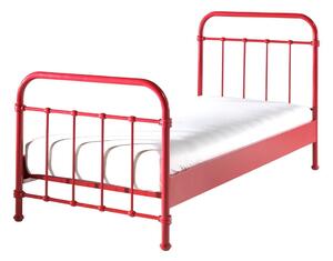 Crveni metalni dječji krevet Vipack New York, 90 x 200 cm