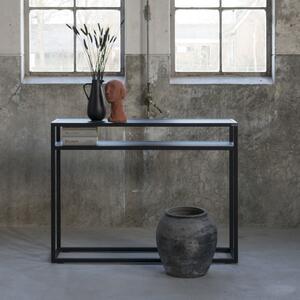 Crni pomoćni stol s hrastovom pločom stola 30x120 cm Daniël – Spinder Design