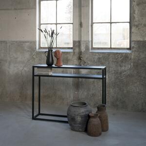 Crni pomoćni stol s hrastovom pločom stola 30x120 cm Daniël – Spinder Design