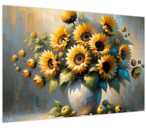 Slika – Vaza sa suncokretima (90x60 cm)