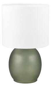Bijela/zelena stolna lampa s tekstilnim sjenilom (visina 29 cm) Vela – Trio