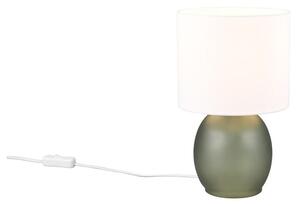 Bijela/zelena stolna lampa s tekstilnim sjenilom (visina 29 cm) Vela – Trio