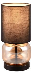 Crna/narančasta stolna lampa s tekstilnim sjenilom (visina 28,5 cm) Elio – Trio