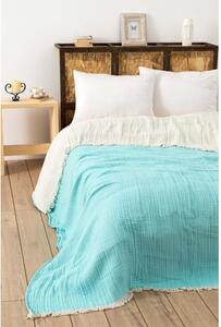 Tirkizni prekrivač od muslina za bračni krevet 230x250 cm – Mijolnir