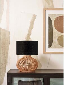 Crna/u prirodnoj boji stolna lampa s tekstilnim sjenilom (visina 48 cm) Kalahari – Good&Mojo