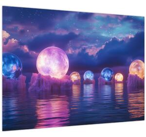 Slika - Planeti na vodi (70x50 cm)