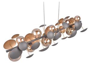 Siva/u zlatnoj boji viseća svjetiljka sa staklenim sjenilom Bubble – Trio Select