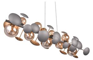 Siva/u zlatnoj boji viseća svjetiljka sa staklenim sjenilom Bubble – Trio Select