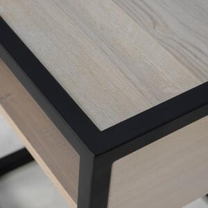 Crni/u prirodnoj boji noćni ormarić s hrastovom pločom stola s policama Diva – Spinder Design