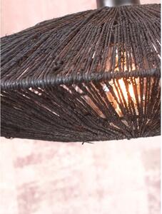 Crna stropna svjetiljka sa sjenilom od jute ø 40 cm Iguazu – Good&Mojo