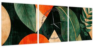 Slika - Geometrijski prirodni motivi II. (sa satom) (90x30 cm)
