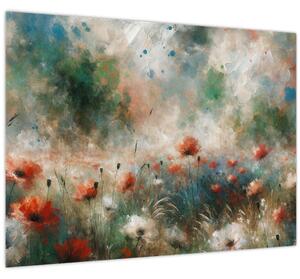 Slika – Apstrakcija polja s makovima (70x50 cm)