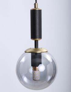 Crna/siva viseća svjetiljka sa staklenim sjenilom ø 15 cm Hector – Squid Lighting