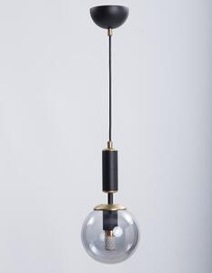 Crna/siva viseća svjetiljka sa staklenim sjenilom ø 15 cm Hector – Squid Lighting