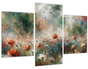 Slika – Apstrakcija polja s makovima (90x60 cm)
