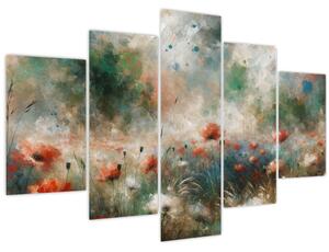 Slika – Apstrakcija polja s makovima (150x105 cm)