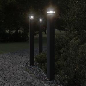 VidaXL Vanjske podne svjetiljke sa senzorima 3kom crne 110cm aluminij