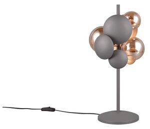 Siva/u zlatnoj boji stolna lampa sa staklenim sjenilom (visina 50 cm) Bubble – Trio Select