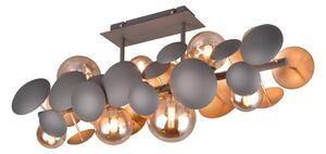 Siva/u zlatnoj boji stropna svjetiljka sa staklenim sjenilom 76x22 cm Bubble – Trio Select