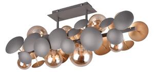 Siva/u zlatnoj boji stropna svjetiljka sa staklenim sjenilom 76x22 cm Bubble – Trio Select