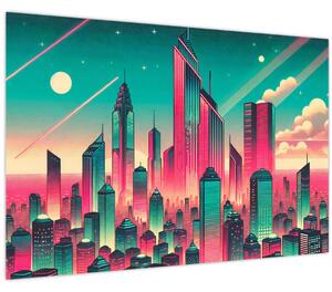 Slika – Veliki grad u pop-art stilu (90x60 cm)