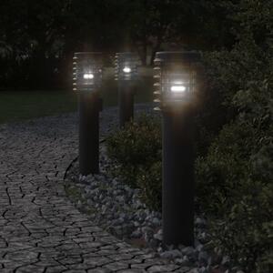 VidaXL Vanjske podne svjetiljke 3 kom crna 60 cm nehrđajući čelik