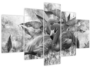 Slika - grafit flamingo (150x105 cm)