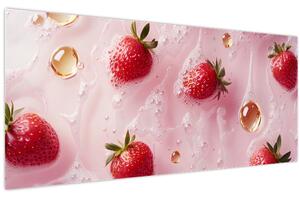 Slika - Jagode u mjehurićima (120x50 cm)