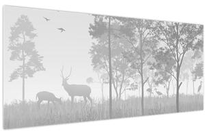 Slika - Livada sa jelenima (120x50 cm)