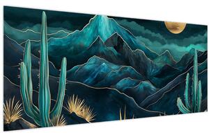 Slika - Tirkizna noć (120x50 cm)