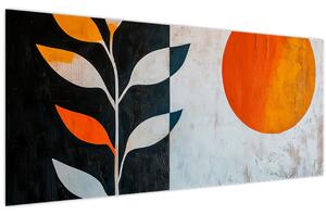 Slika - Apstrakcija biljke i sunca (120x50 cm)