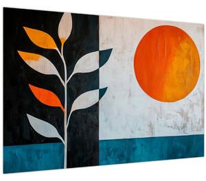 Slika - Apstrakcija biljke i sunca (90x60 cm)