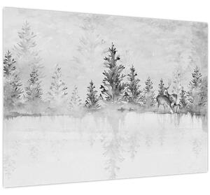 Slika - Jeleni uz jezero (70x50 cm)