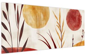 Slika - Biljke i krugovi (120x50 cm)